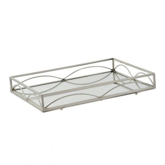 Bandeja 39cm Comprimento Por 28,5cm Largura Retangular Geometric Espelhada